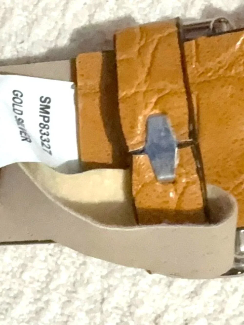 Steve Madden Mustard Yellow Embossed Faux Leather Belt Mixed Hardware Size M 40